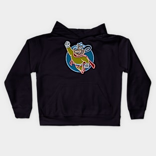 Mighty mouse neon color Kids Hoodie